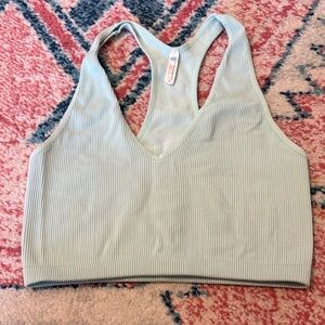 FP Movement by Free People Ribbed Tank Top in Light Green